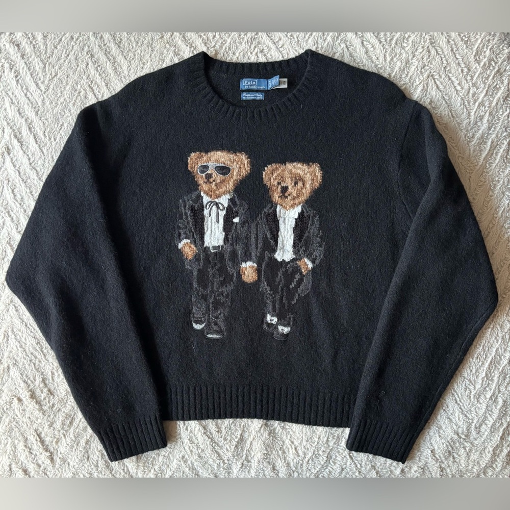 Polo Ralph Lauren Black Ralph & Ricky Special Edition Bear Sweater Jumper XL